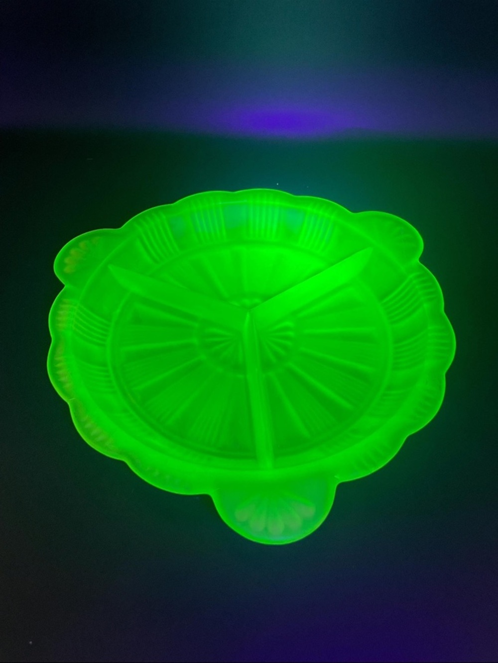 Vintage Uranium’s Green 3-Section Party Serving Tray